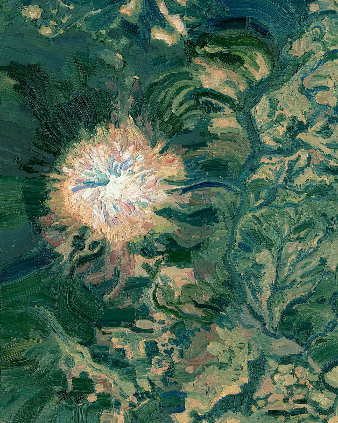 yakima valley mt mount adams landscape art artwork painting print giclee map washington state city hills mountain range rivers valleys blue green beige muted desert color palette home interior design travel map lovers enthusiasts travelers Pacific Northwest location pnw intricate detailed textural bold gallery wall Olivia Serrill oil on canvas original poster satellite image birds eye view aerial picture handmade farmstand garden country fields grass crops natural contemporary abstract brushstrokes