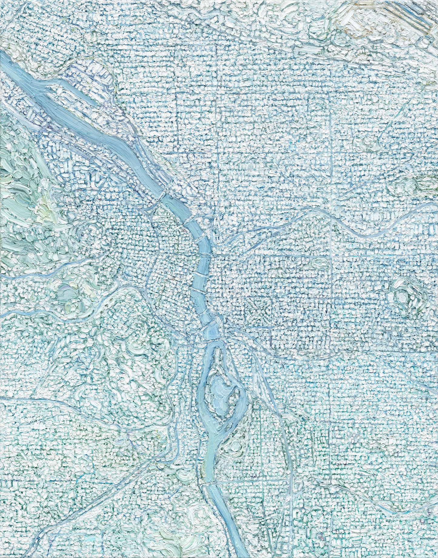 Portland Under Snow — Stretched Canvas Print