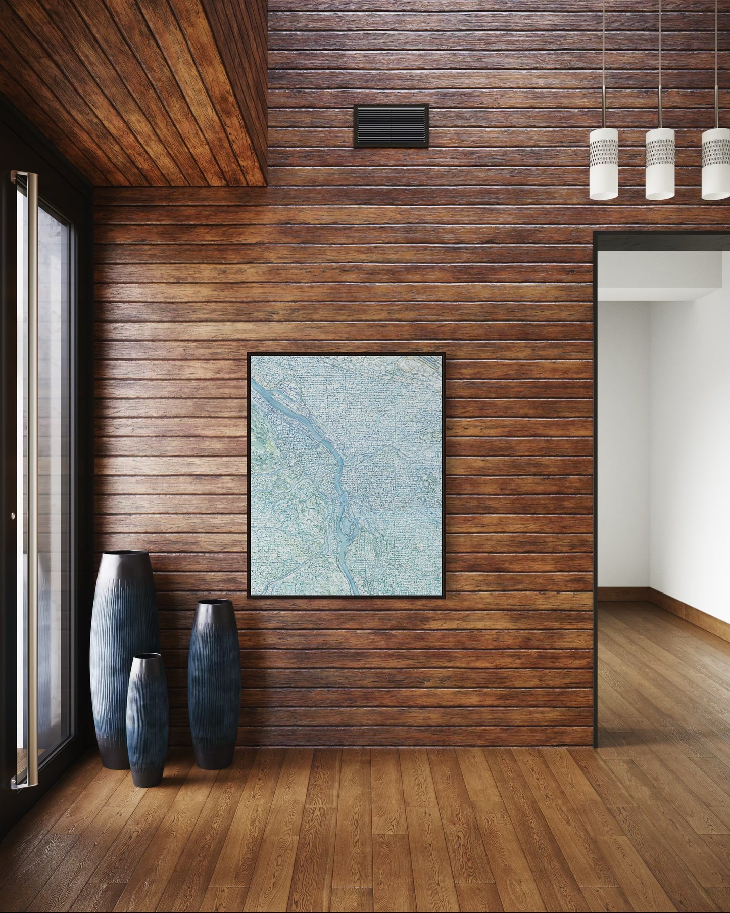 Portland Under Snow — Stretched Canvas Print