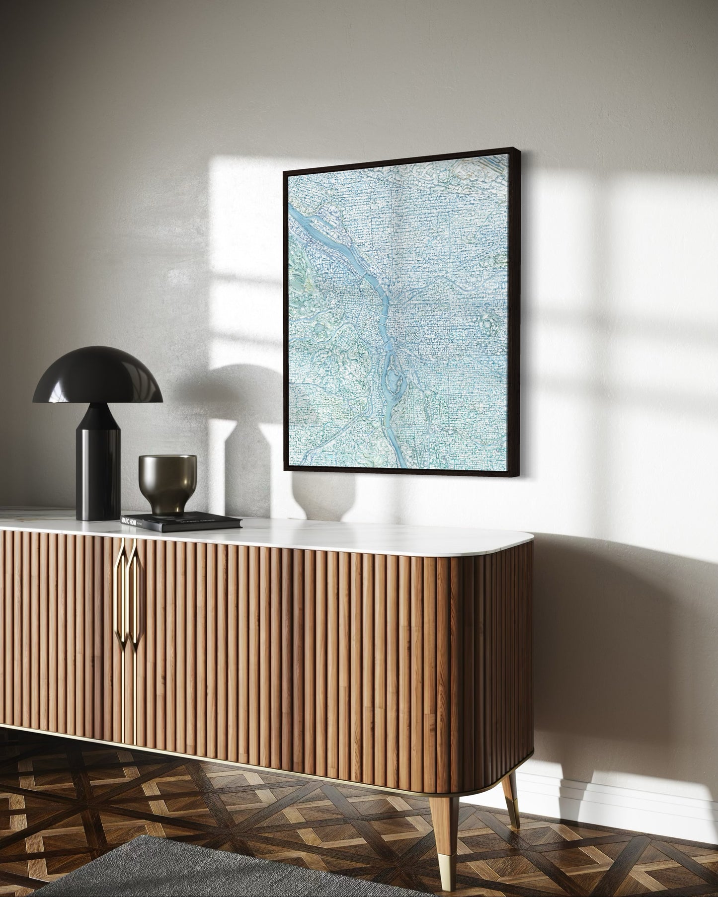 Portland Under Snow — Stretched Canvas Print