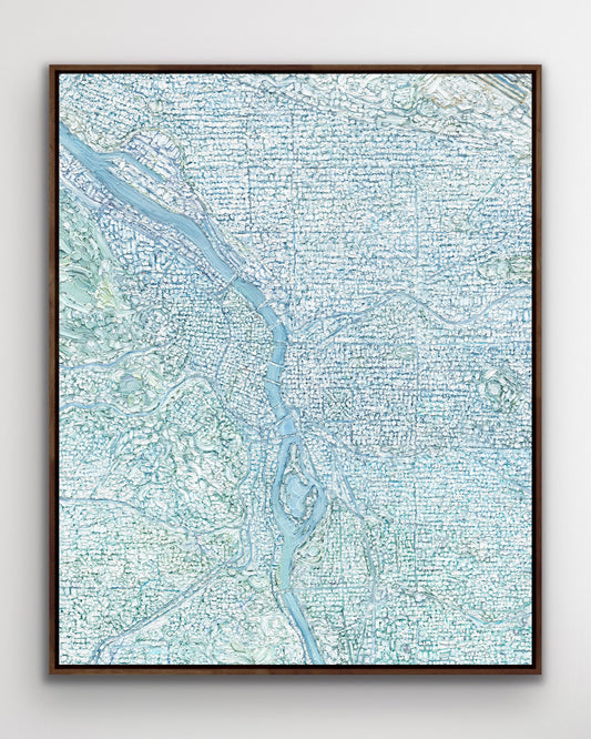 Portland Under Snow — Stretched Canvas Print